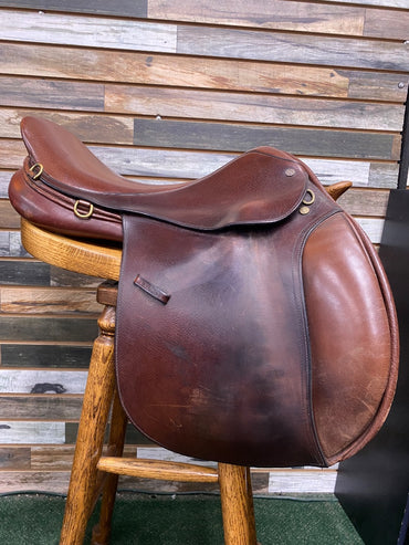 USED Crosby Equilibrium DSL Close Contact English Saddle 17.5" Havana