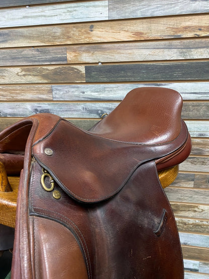 USED Crosby Equilibrium DSL Close Contact English Saddle 17.5" Havana