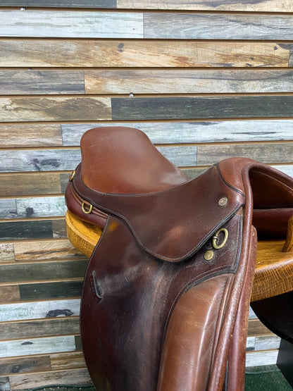 USED Crosby Equilibrium DSL Close Contact English Saddle 17.5" Havana