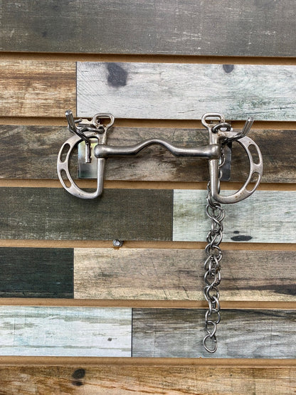 USED Golden Horseshoe Equestrian Uxeter Kimberwick Curb 4 3/4” Silver