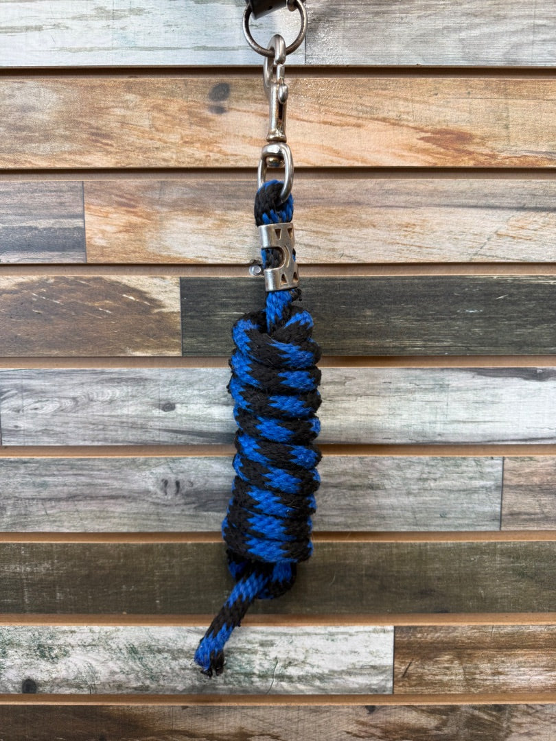 USED  Biothane Halter & Lead Horse Black/Blue