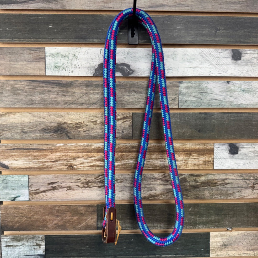 USED Weaver Nylon Rope Reins Blue/Pink 7ft