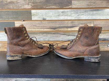 USED Ariat Leather Paddock Boots 7 1/2 Dark Brown