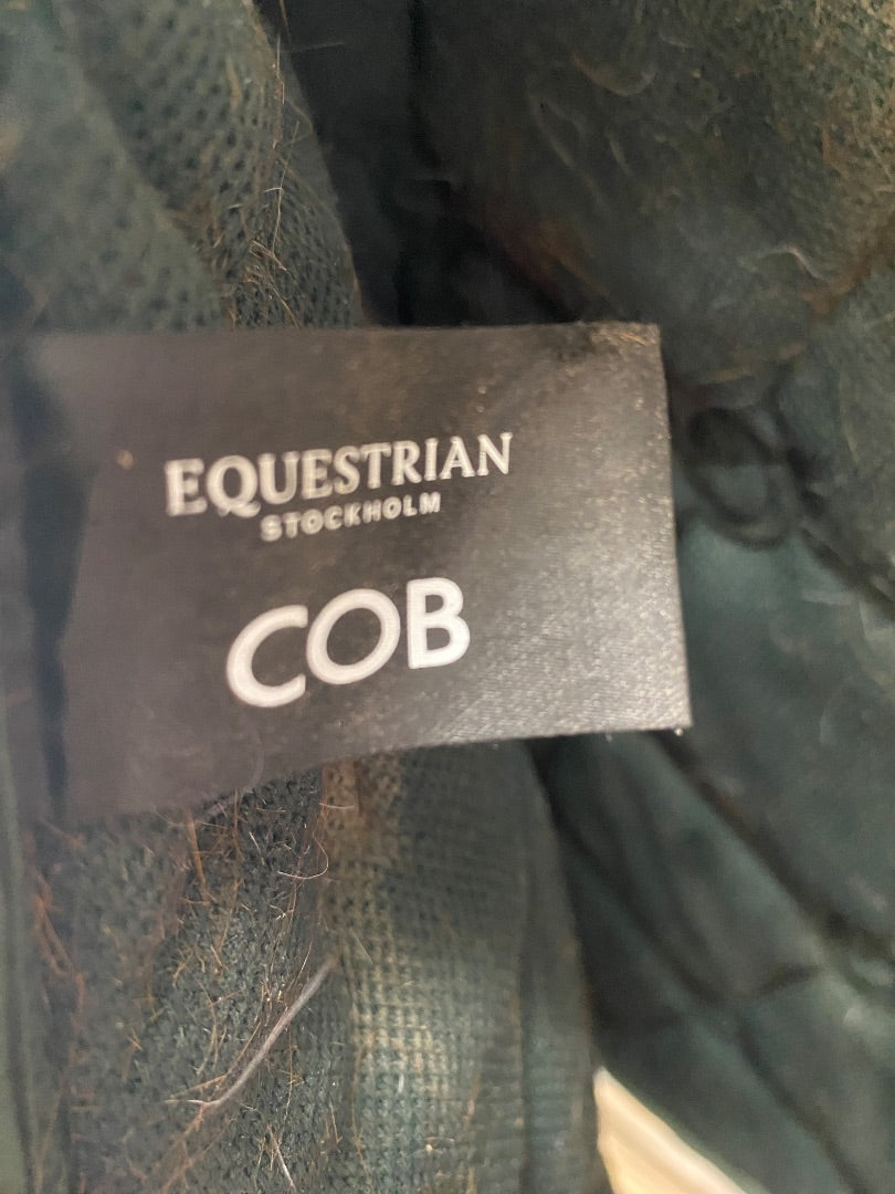 USED Equestrian Stockholm Dressage Pad Cob Hunter Green w/ tan trim