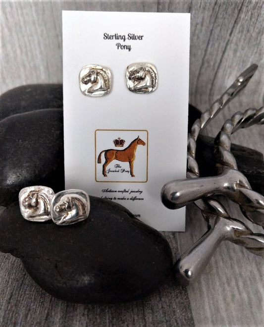 Earrings Petite Pony Sterling Silver Studs