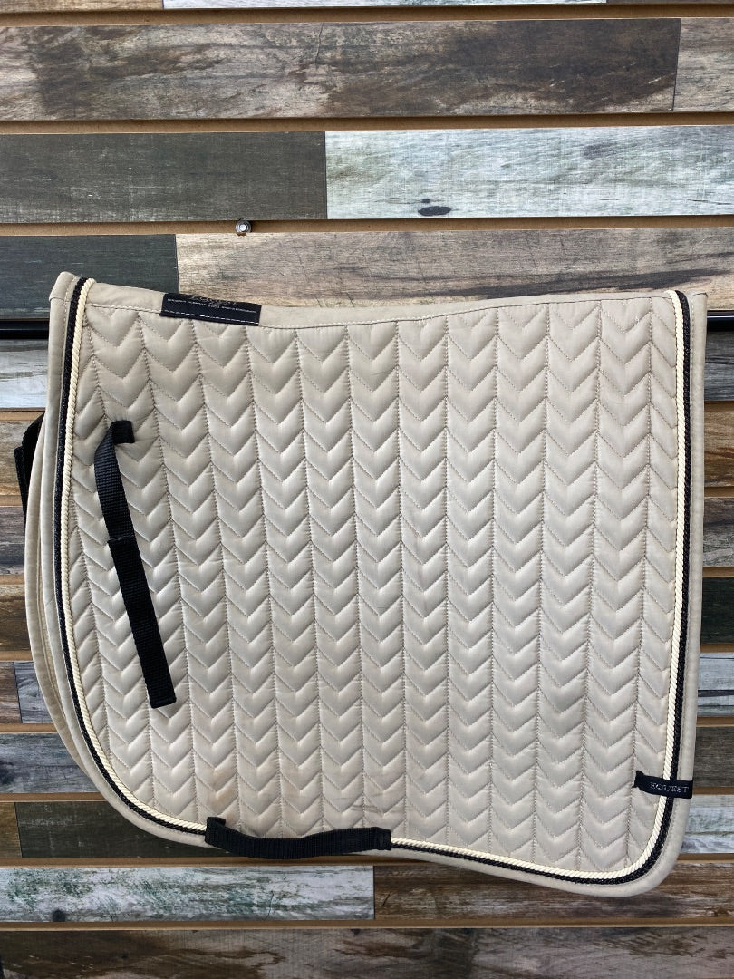 USED Equest Dressage Pad Cob Taupe w/ black trim