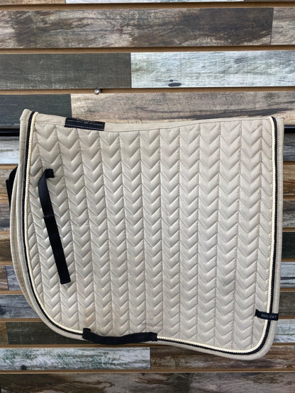 USED Equest Dressage Pad Cob Taupe w/ black trim