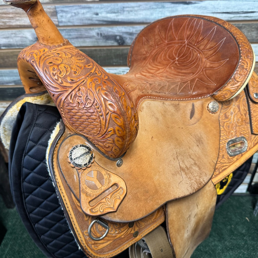 USED Circle Y Signed Martha Josey Barrel Saddle 14.5" Light Oil