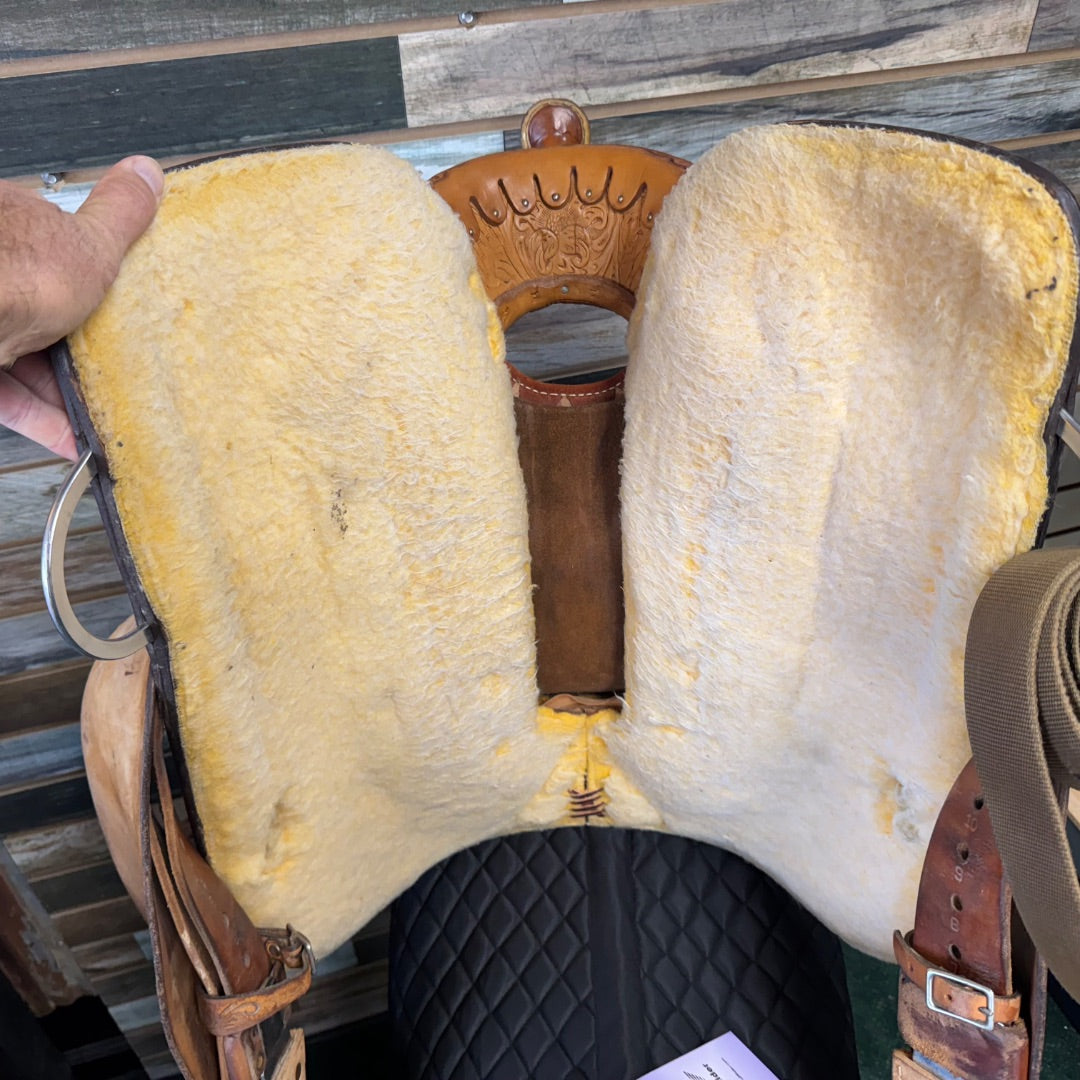 USED Circle Y Signed Martha Josey Barrel Saddle 14.5" Light Oil