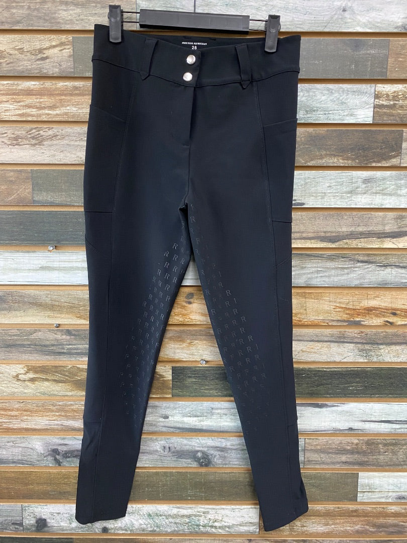 USED Free Ride Equestrian Full Seat Breeches 28 Black