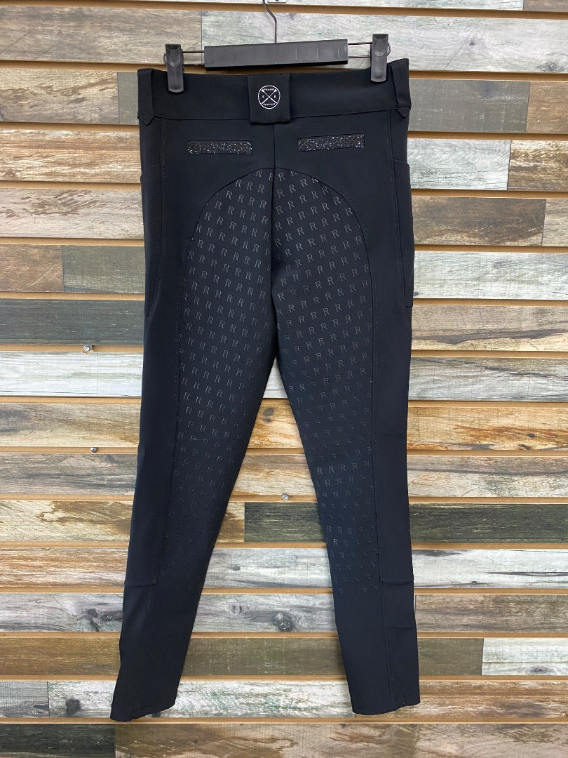 USED Free Ride Equestrian Full Seat Breeches 28 Black