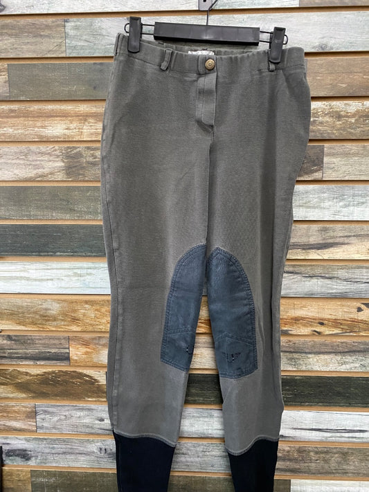 USED Tuffrider Ladies English Breeches Kneepatch Medium Grey