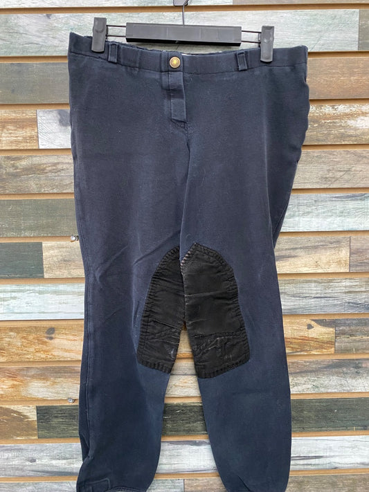 USED Tuffrider Ladies English Breeches Kneepatch Medium Navy