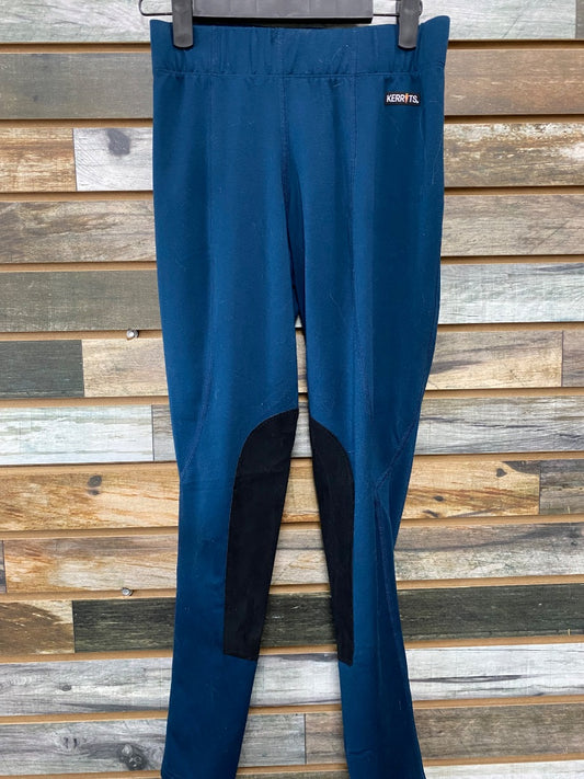USED Kerrits Ladies Kneepatch Tights Small Blue
