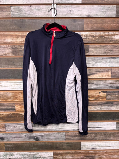 USED Kastel Denmark Longsleeve Sun Shirt Medium Red/Blue/White