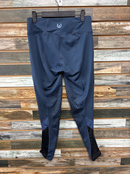 USED Kerrits Kneepatch Silicone Riding Tights Medium Navy