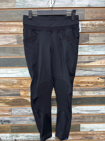 USED Irideon Pull On Kneepatch Riding Tights Medium Black