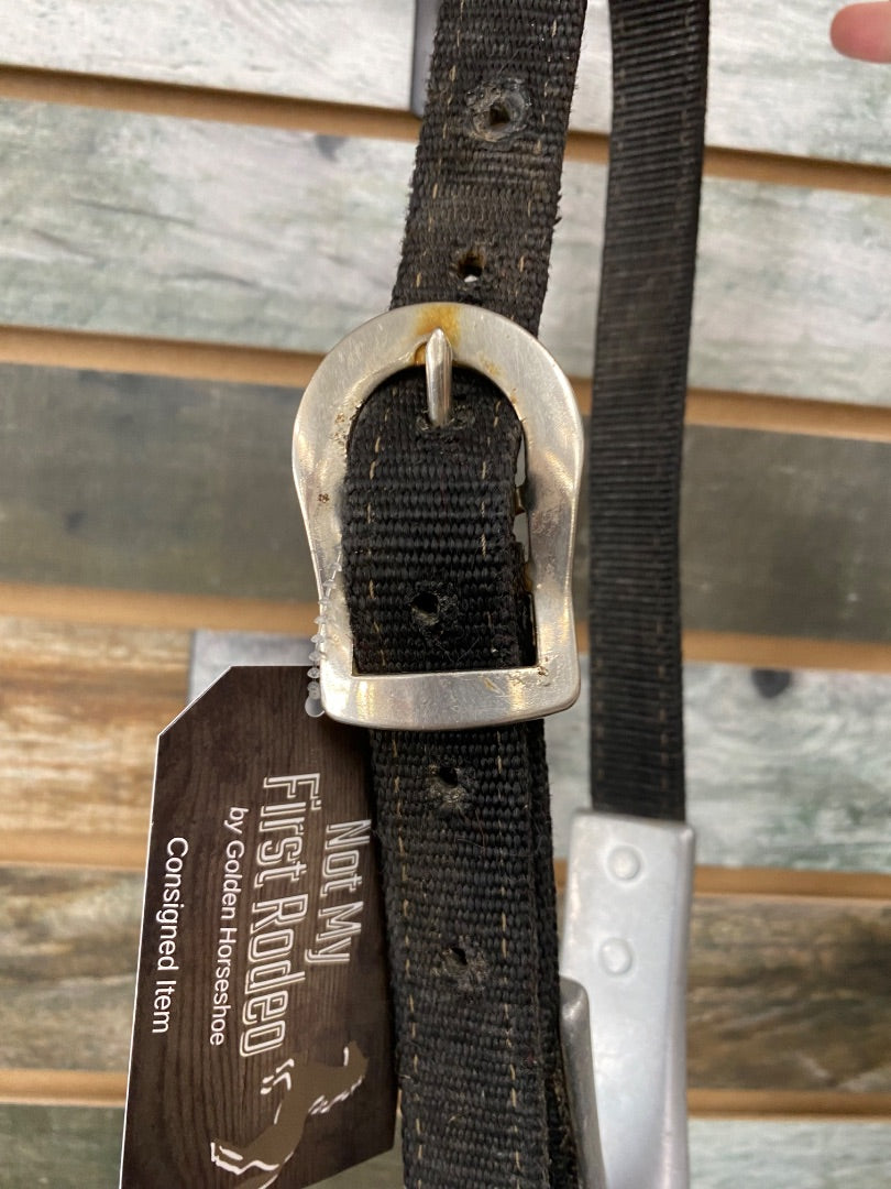 USED Golden Horseshoe Equestrian Cribbing Collar Horse Black/Silver