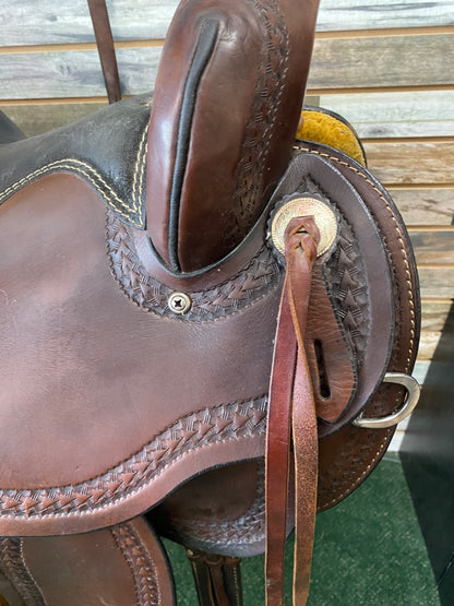 USED Riders Choice Western Trail Saddle 15" Dark Oil