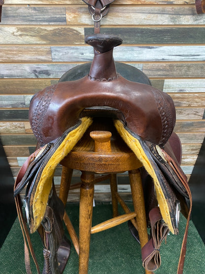 USED Riders Choice Western Trail Saddle 15" Dark Oil