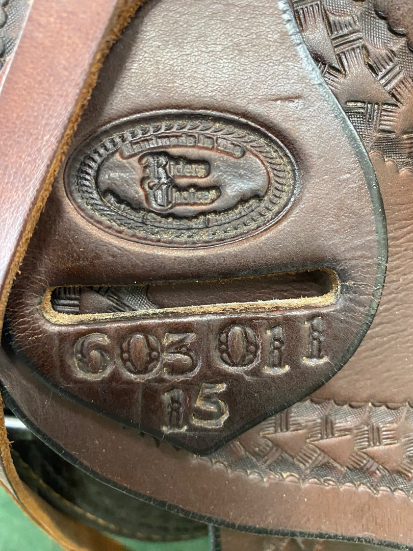 USED Riders Choice Western Trail Saddle 15" Dark Oil