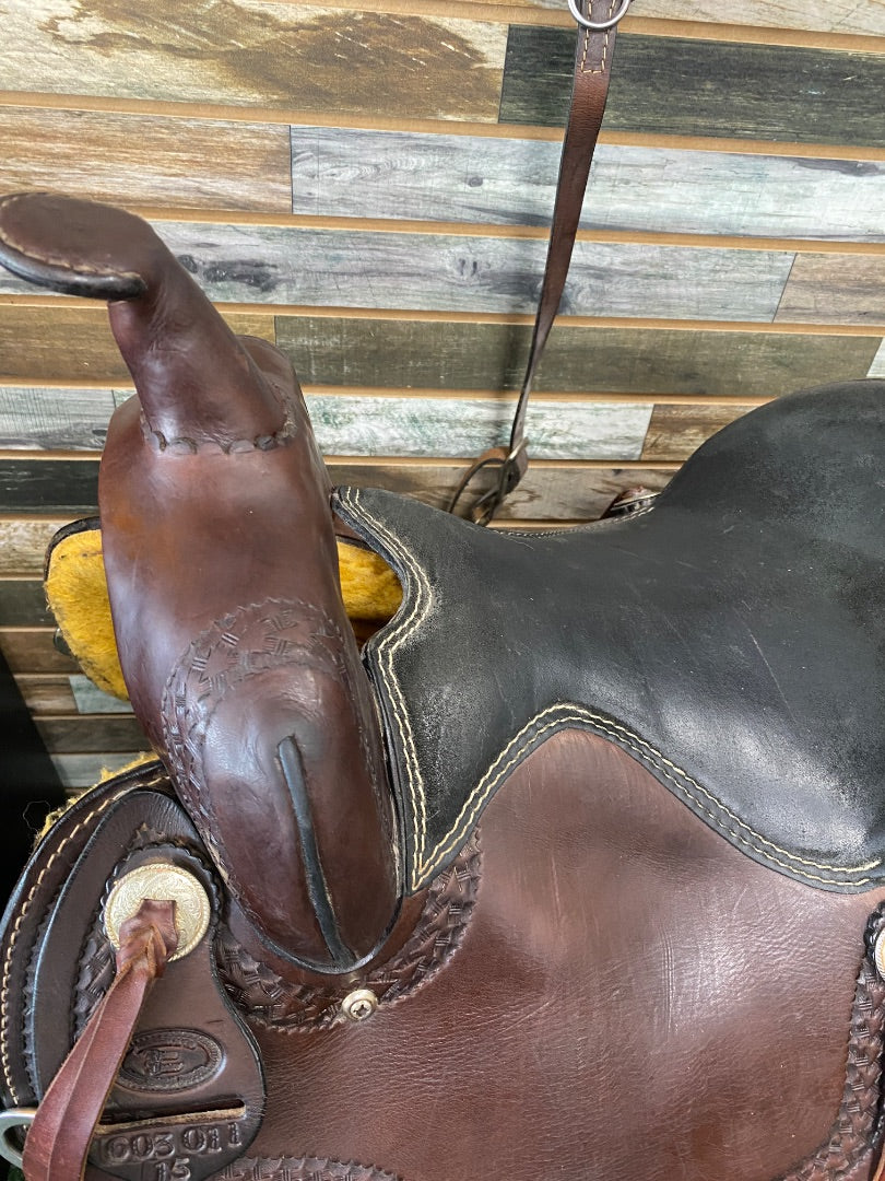 USED Riders Choice Western Trail Saddle 15" Dark Oil