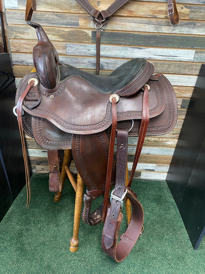 USED Riders Choice Western Trail Saddle 15" Dark Oil