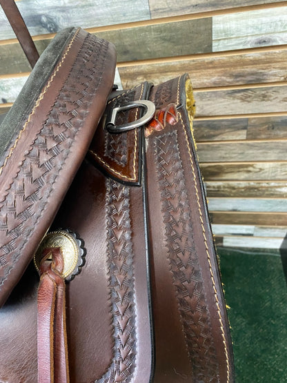 USED Riders Choice Western Trail Saddle 15" Dark Oil