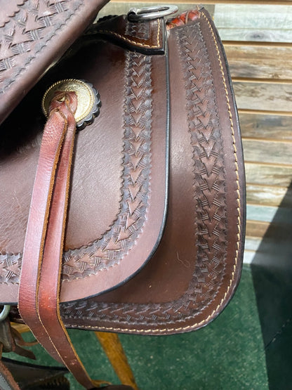 USED Riders Choice Western Trail Saddle 15" Dark Oil