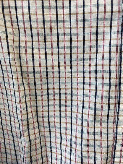 USED Vanteal Shirt Co Long Sleeve Button Down 14/36 White/Blue/Gold/Pink