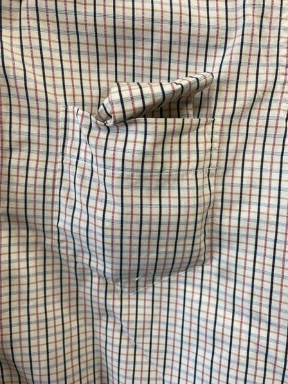 USED Vanteal Shirt Co Long Sleeve Button Down 14/36 White/Blue/Gold/Pink