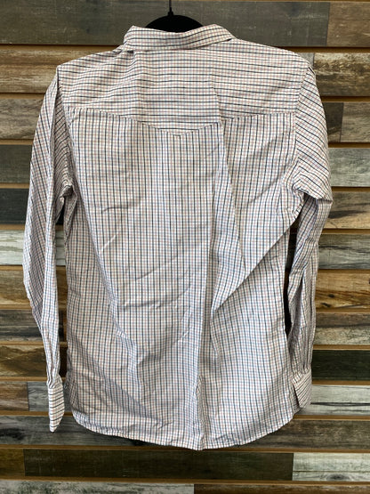 USED Vanteal Shirt Co Long Sleeve Button Down 14/36 White/Blue/Gold/Pink