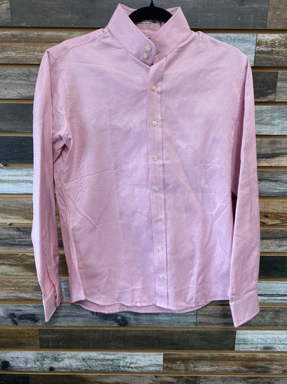 USED Essex Signature Collection Western Button Down Shirt 38 Baby Pink with stripes