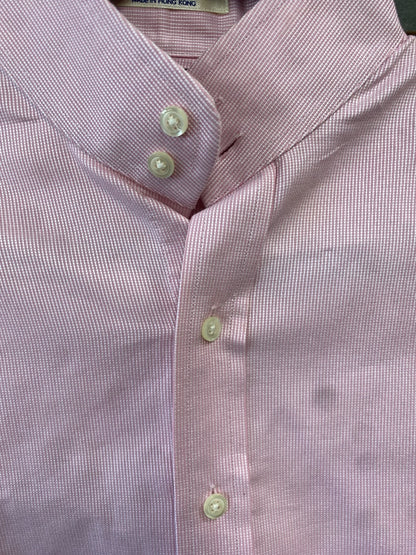 USED Essex Signature Collection Western Button Down Shirt 38 Baby Pink with stripes