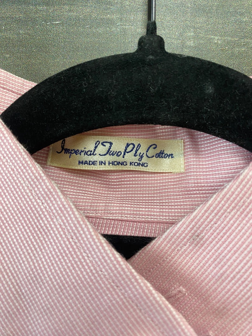 USED Essex Signature Collection Western Button Down Shirt 38 Baby Pink with stripes