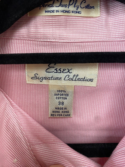 USED Essex Signature Collection Western Button Down Shirt 38 Baby Pink with stripes