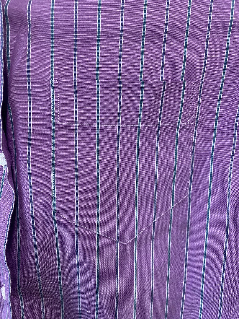 USED Vanteal Shirt Co Long Sleeve Button Down 14/36 Purple/Blue