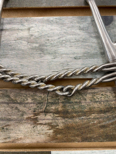 USED Golden Horseshoe Equestrian Bit Full Cheek Double Wire Twisted 5” Silver