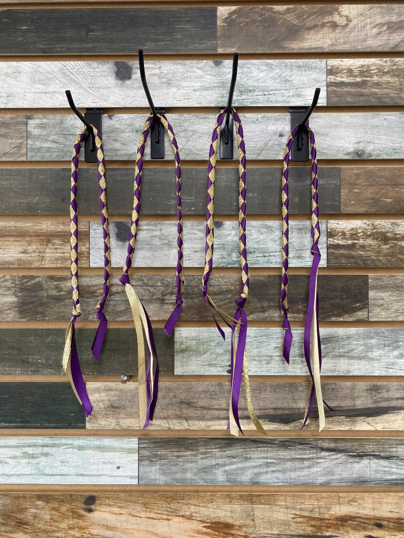 USED  Custom Mane Ribbons  Purple/Gold