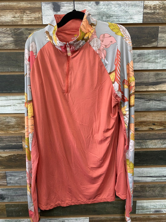 USED Pink Floral Kastel Denmark Sunshirt Womens Large