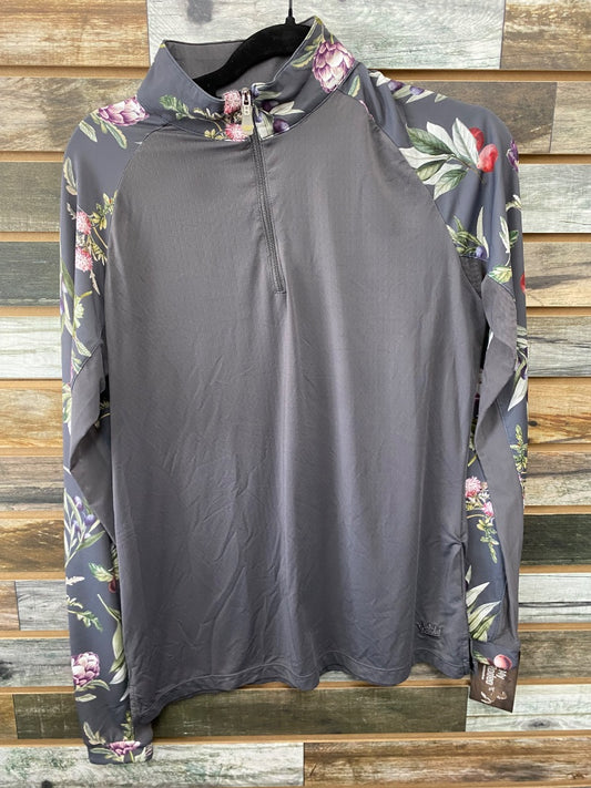 USED Grey Floral Kastel Denmark Sunshirt Womens Large