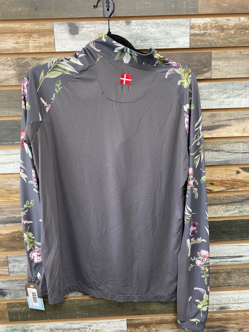 USED Grey Floral Kastel Denmark Sunshirt Womens Large