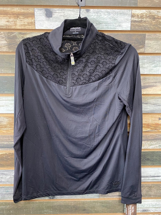 USED Black Lace Kastel Denmark Sunshirt Womens Large