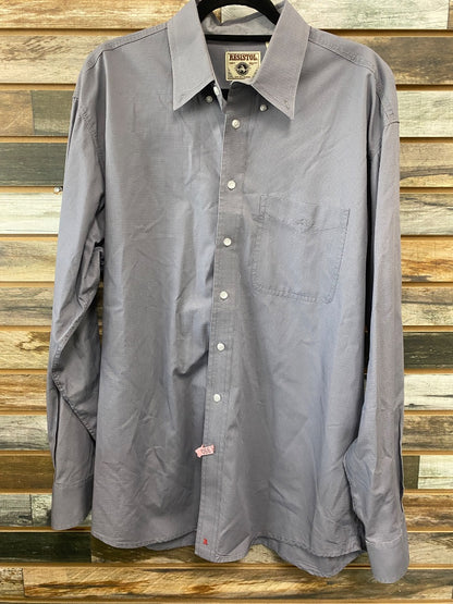 USED Resistol Men's Western Top Long Sleeve Large Grey