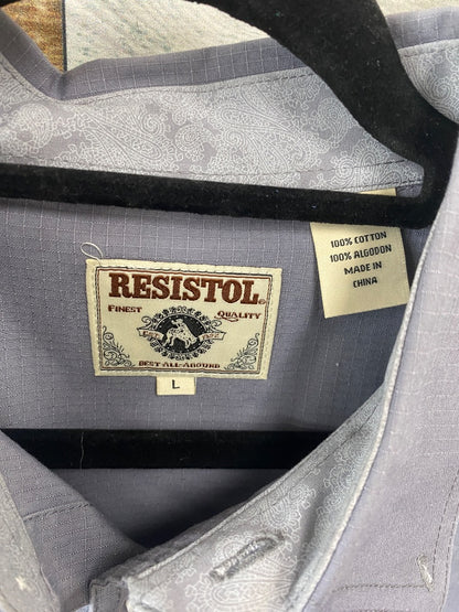 USED Resistol Men's Western Top Long Sleeve Large Grey