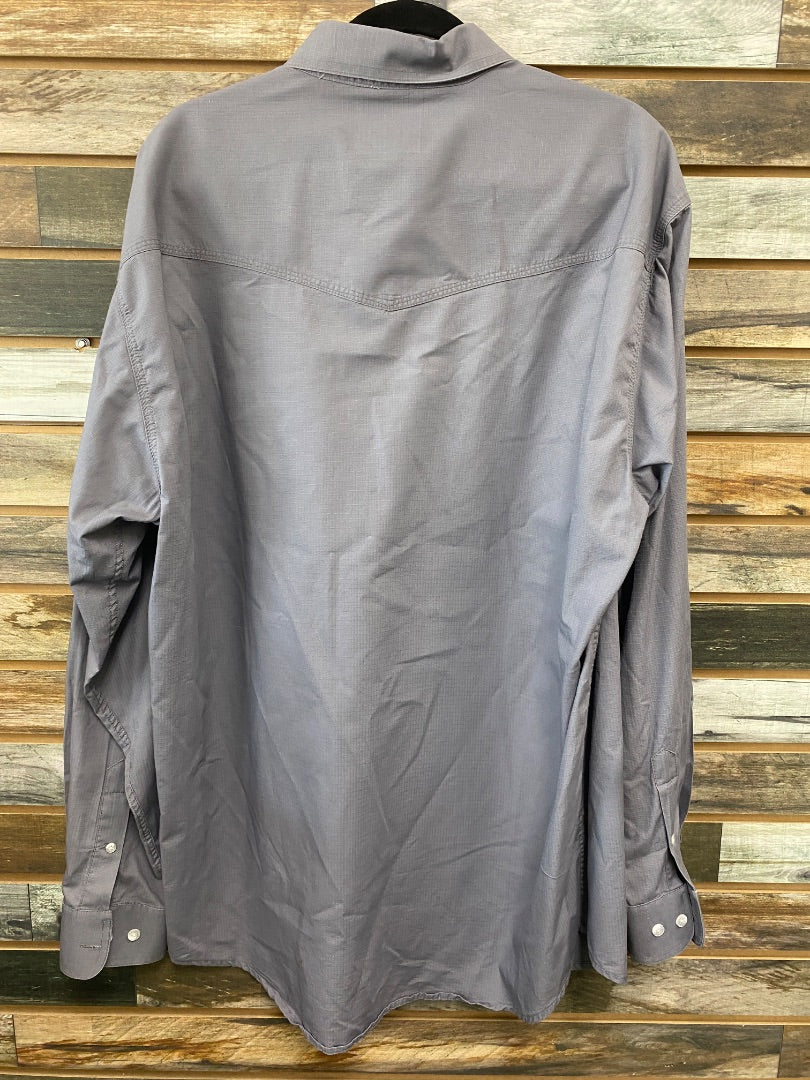 USED Resistol Men's Western Top Long Sleeve Large Grey