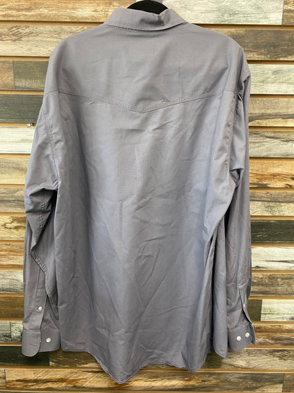 USED Resistol Men's Western Top Long Sleeve Large Grey