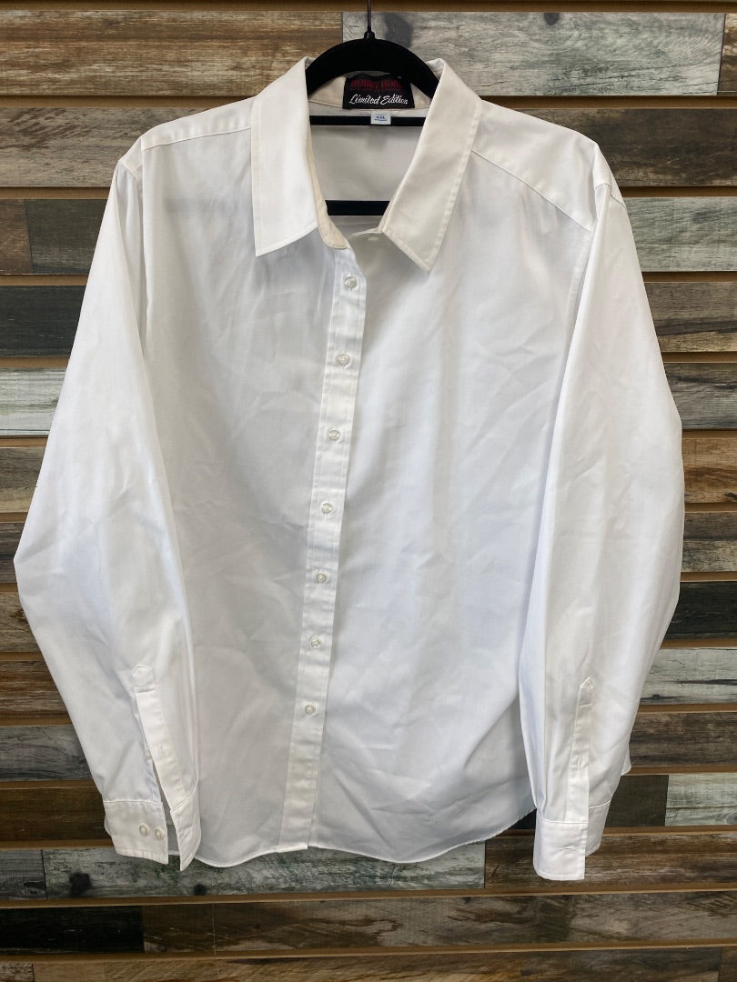 USED Hobby Horse Ladies Western Long Sleeve Show Shirt XXL White