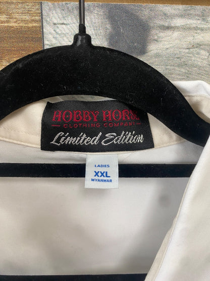 USED Hobby Horse Ladies Western Long Sleeve Show Shirt XXL White
