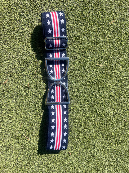 Stirrup belt buckle with America flag adjustable ￼